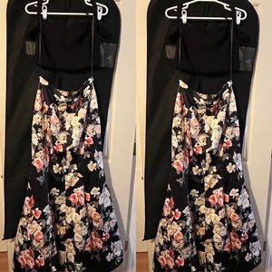 Two Piece Fitted Floral Dress